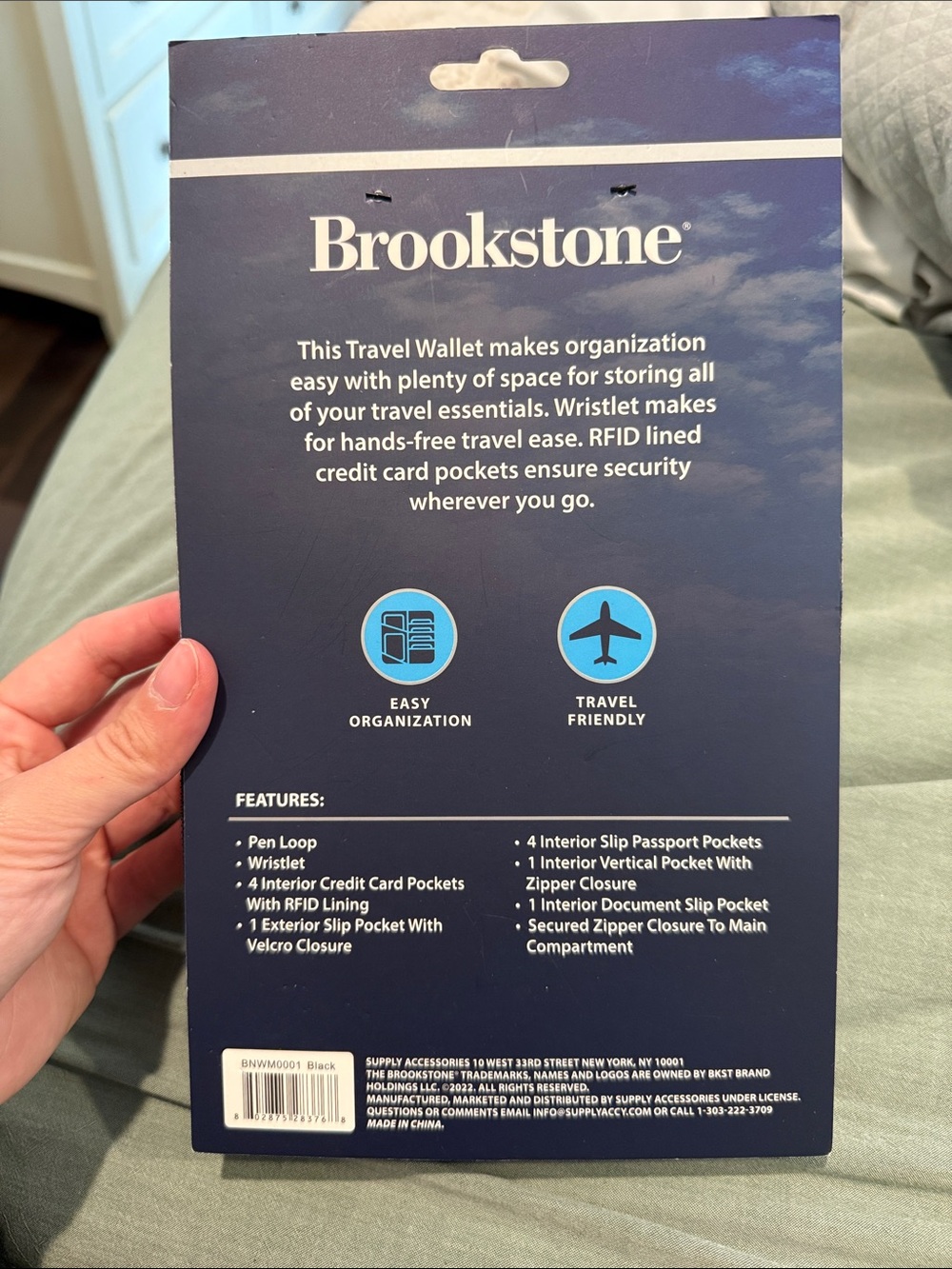 Brookstone Gray Travel RFID Wallet - Picture 3 of 3